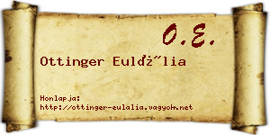 Ottinger Eulália névjegykártya